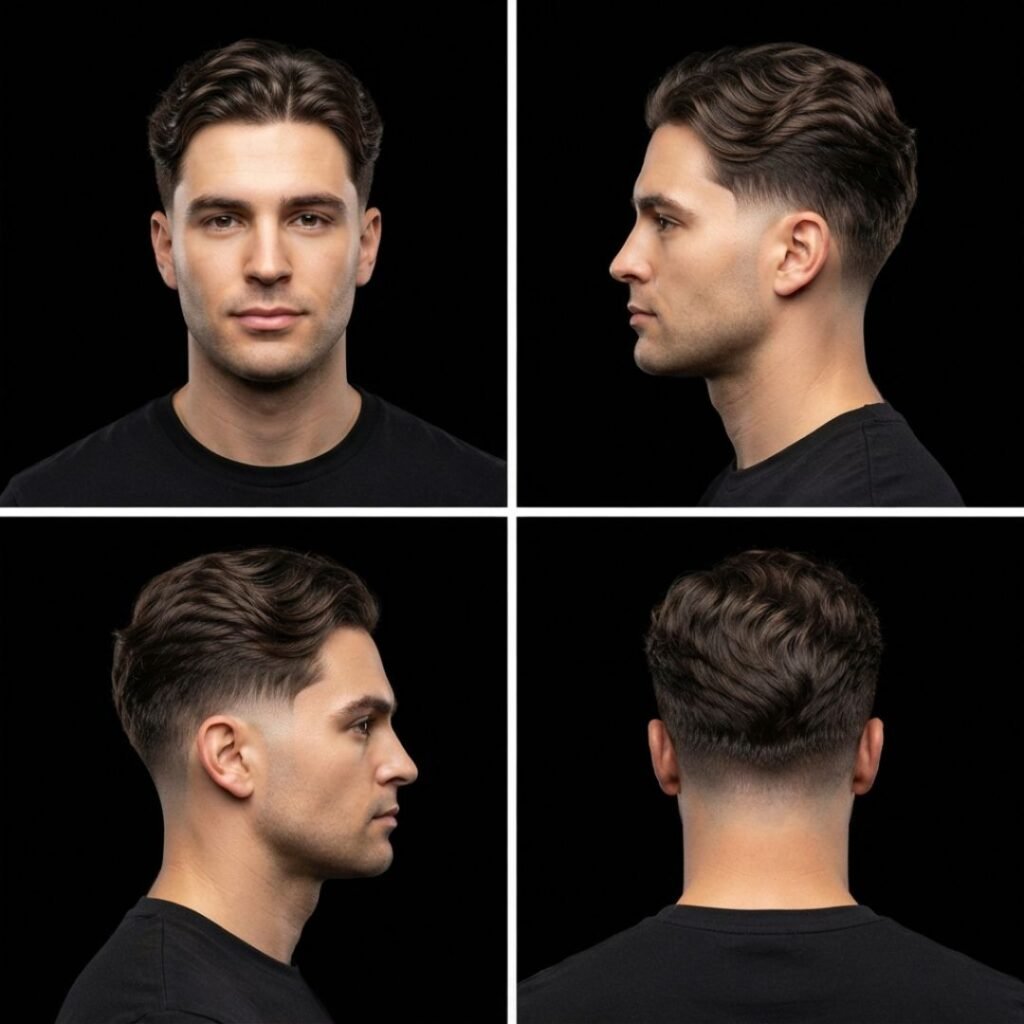 Textured Wavy Middle Part
