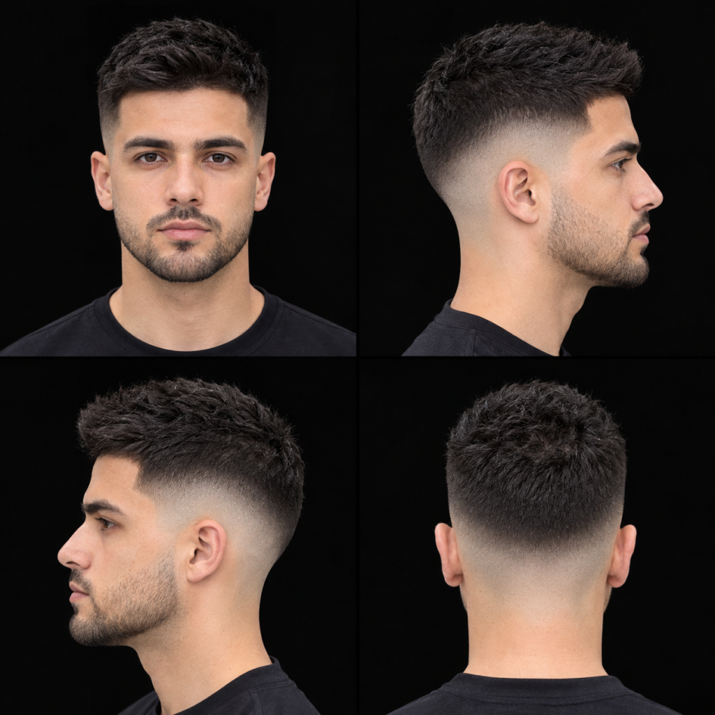 Thick Crew Cut with Skin Fade