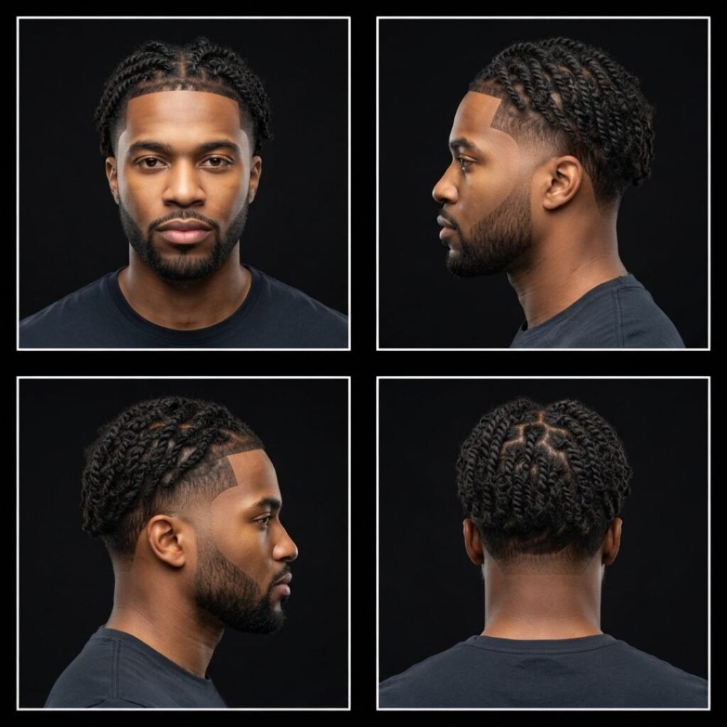 Twist-Out with Mid Taper Fade