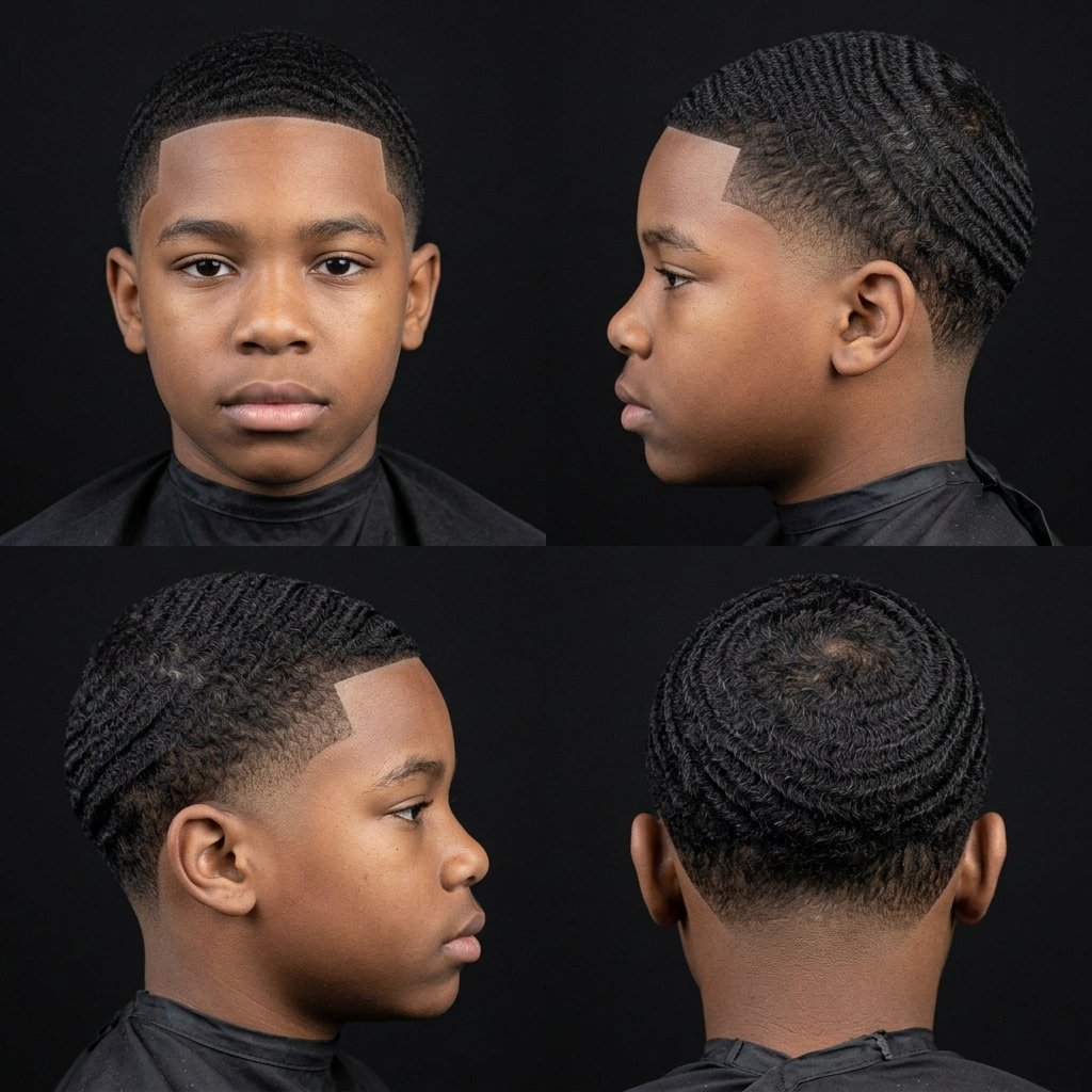 Low Taper Fade with 360 Waves (for Black Boys)