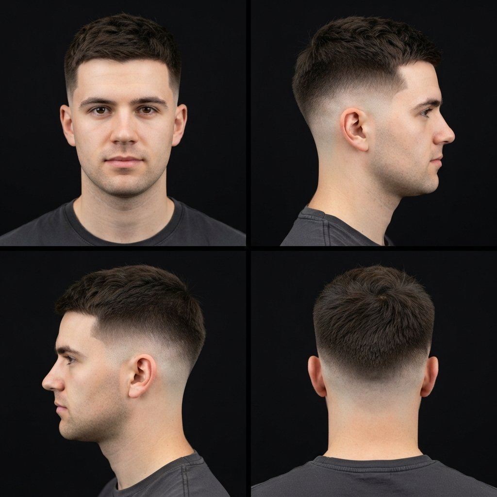 Thick Crew Cut with Skin Fade