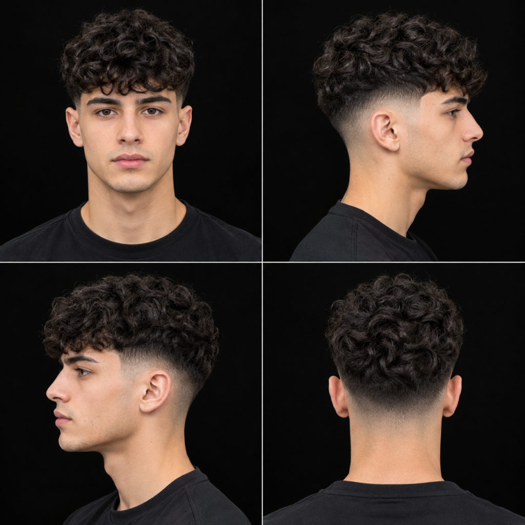 Curly French Crop Mid Fade