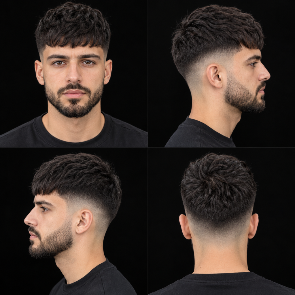 French Crop with a Mid Fade and Beard