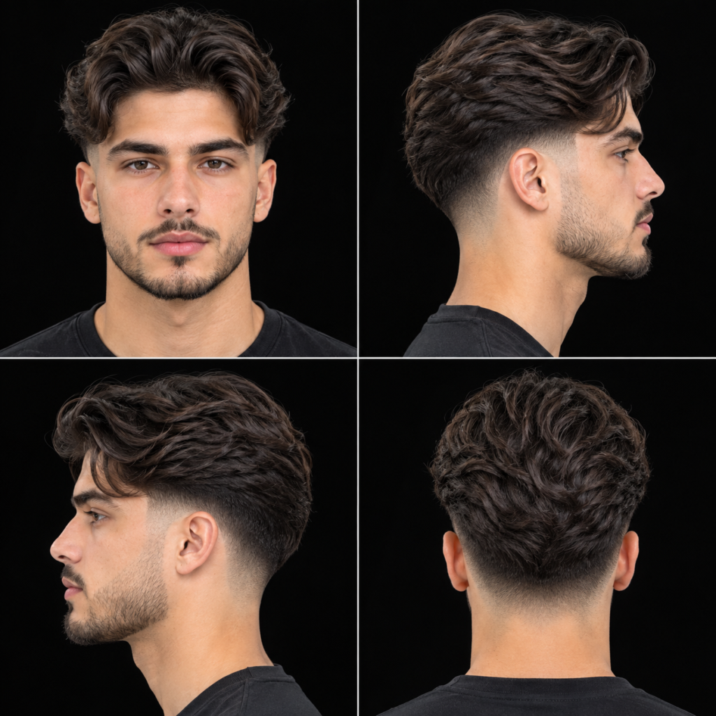 Low fade taper hairstyle