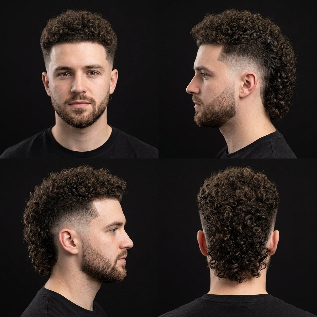 Afro Curly Mullet Fade