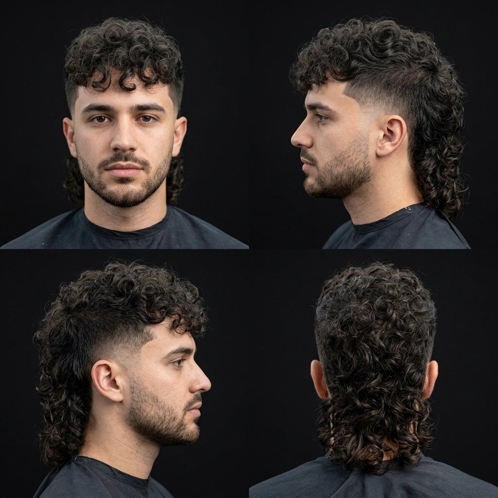 Modern Curly Mullet