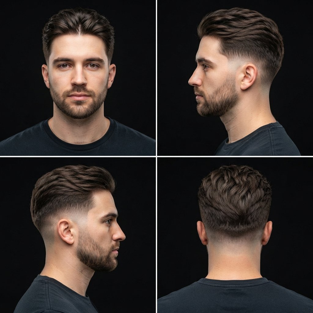 Middle Parted Brush Back