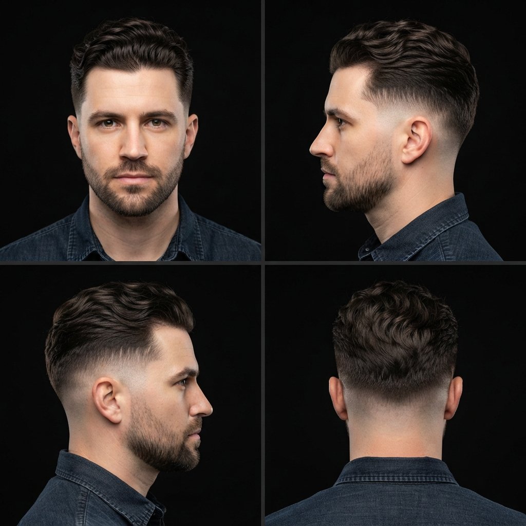 Brushed Back Wavy Crew Cut