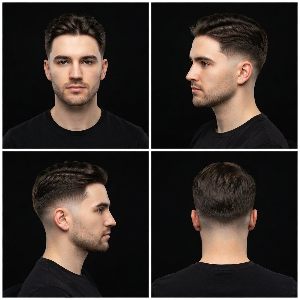 Middle Part with Mid Fade