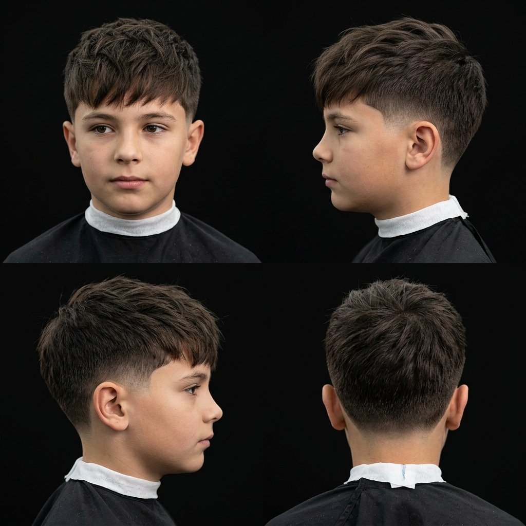 Low Taper Fade with Messy Fringe (added)