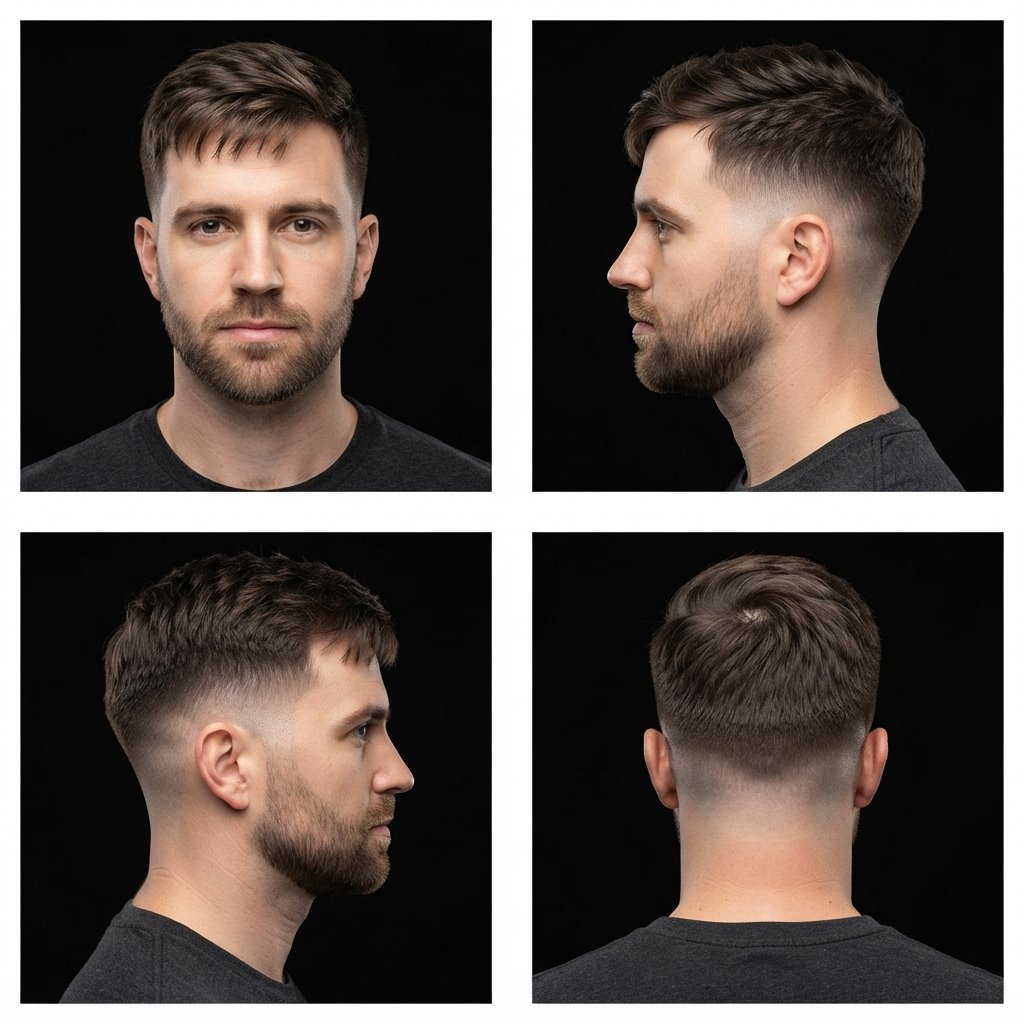 Side Swept Crew Cut Fade