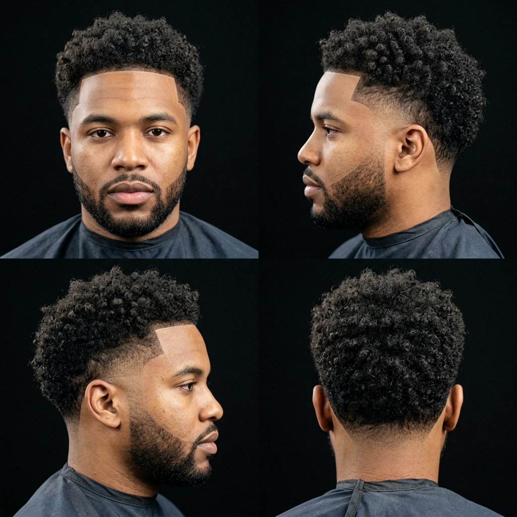 Burst Fade Curly Hair