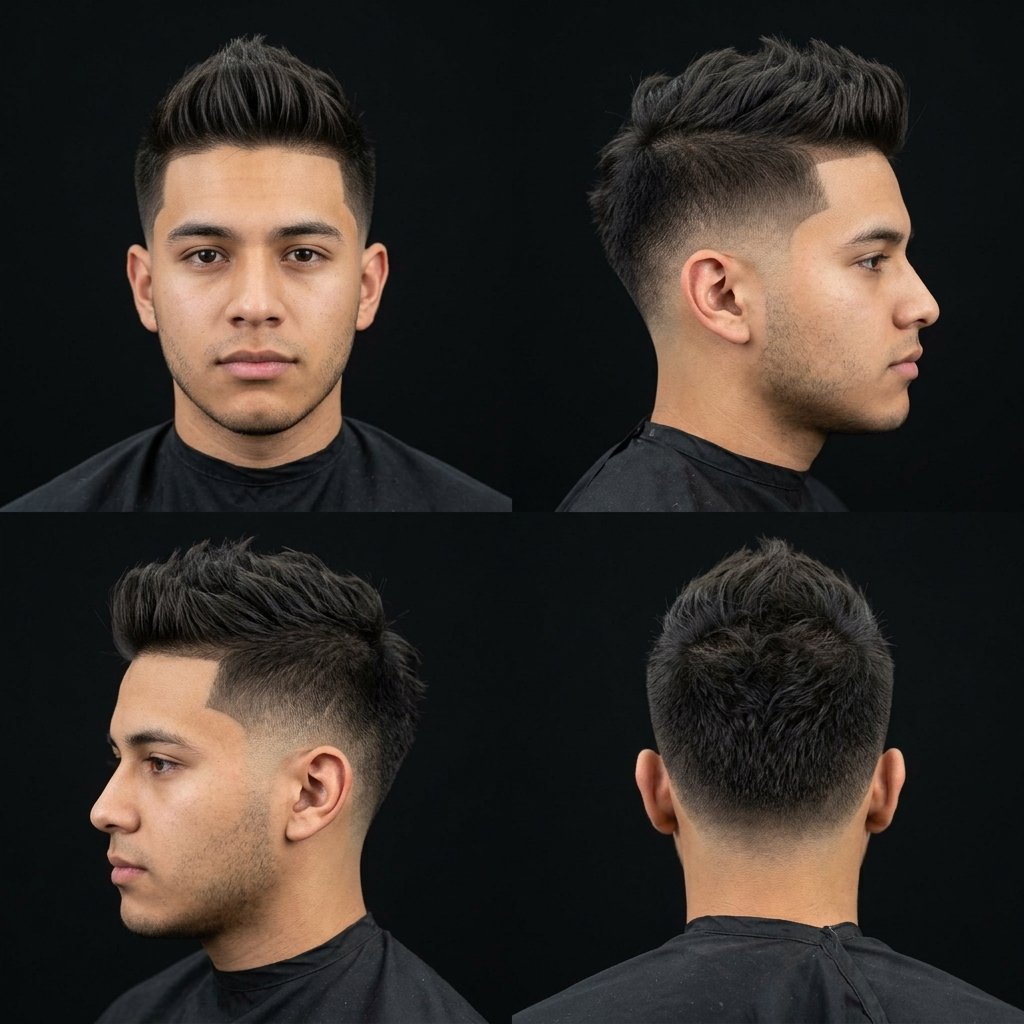 Low Taper Fade with Faux Hawk (added)