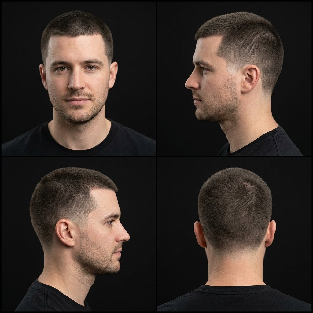 10 Guard Buzz Cut With Low Taper