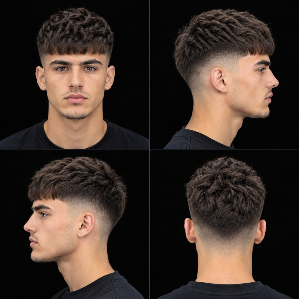 Textured French Crop Mid Fade