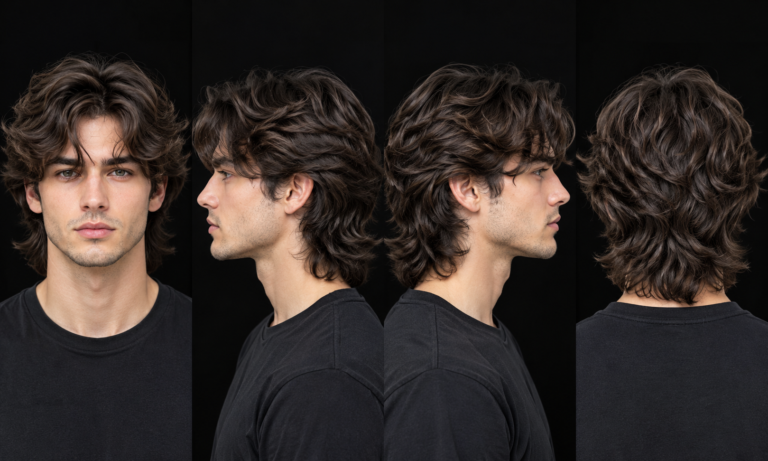wavy wolf cut men